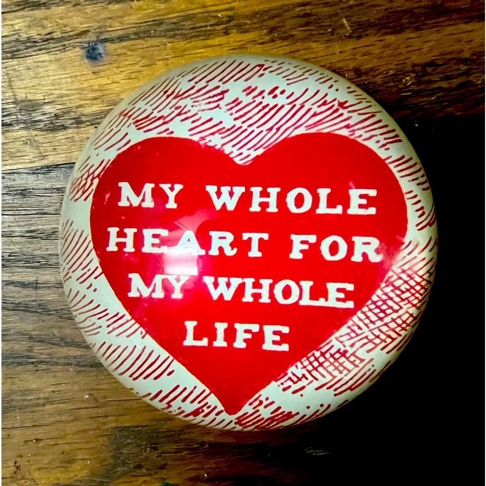 My Heart My Whole Life by SugarBoo Designs paperweight